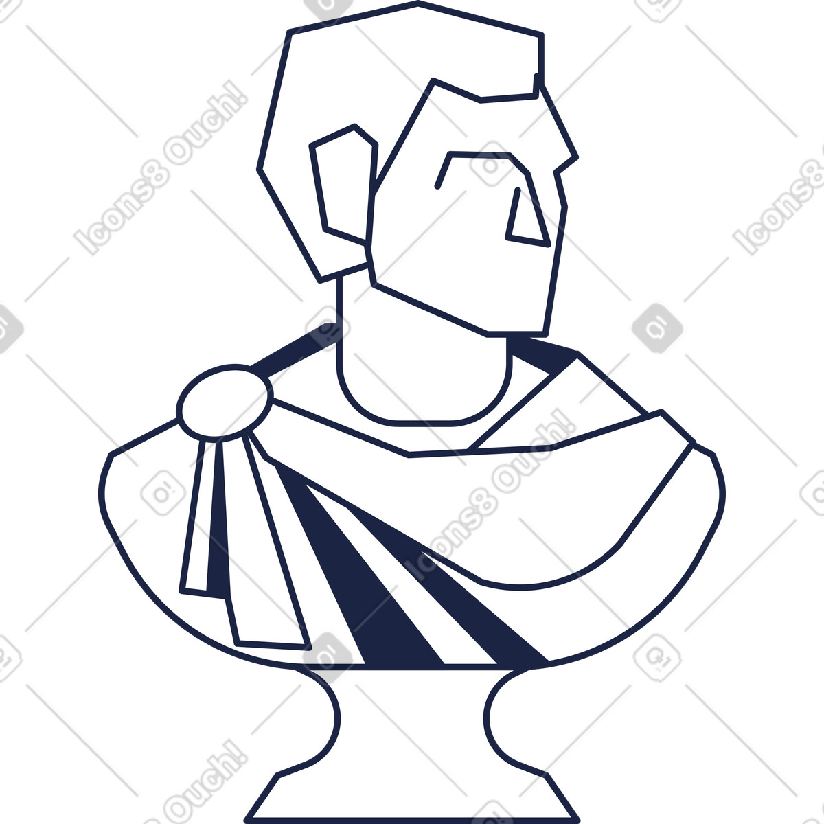 Иллюстрация Bust sculpture made of stone в стиле Urban Line — скачать в форматах PNG, SVG