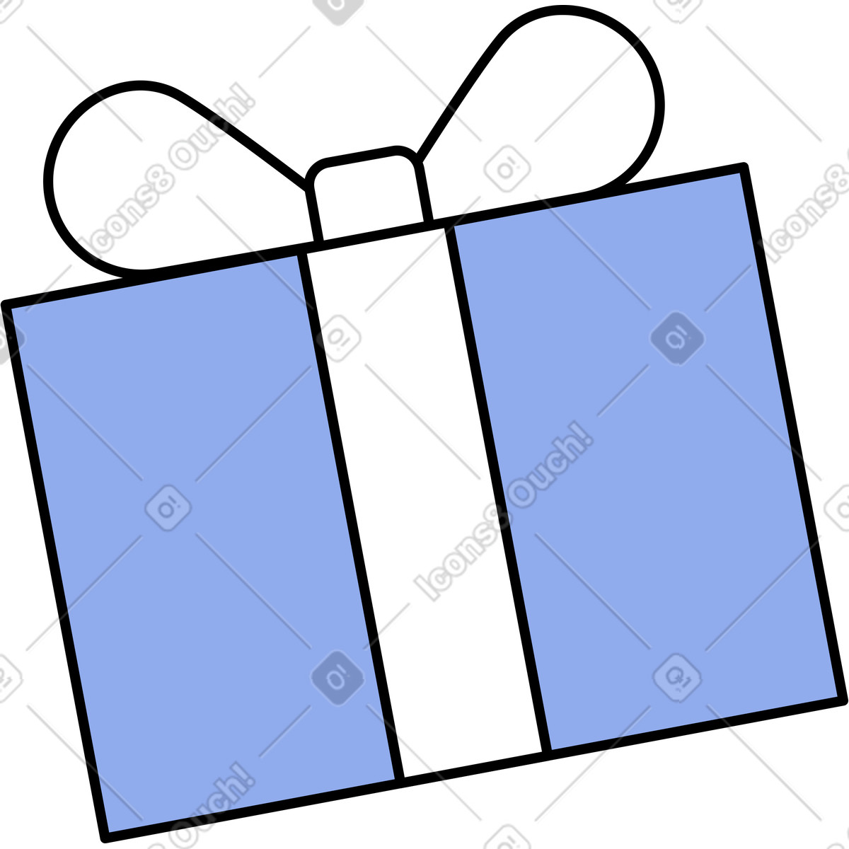 Ilustración Caja de regalo azul en estilo Bloom a descargar en PNG y SVG