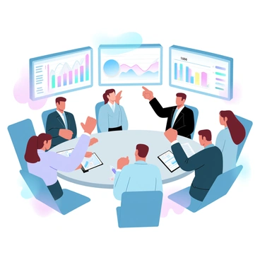 A group of international investors with varied attire stands around a table. Each investor is focused on multiple digital screens displaying colorful graphs and charts related to IPO data. The screens feature vibrant line graphs, bar charts, and numerical data. The investors are engaged in discussion, pointing towards the screens and making notes on tablets. The setting is modern and well-lit, with soft gradient pastel colors filling the background for a dynamic atmosphere.