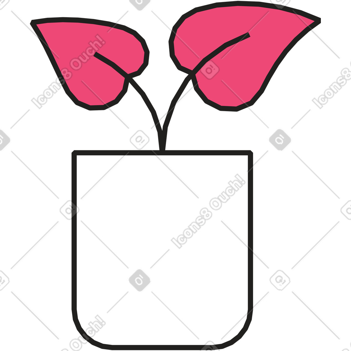 Illustration Fleur dans un pot de fleurs le style Dazzle Line à télécharger aux formats PNG, SVG