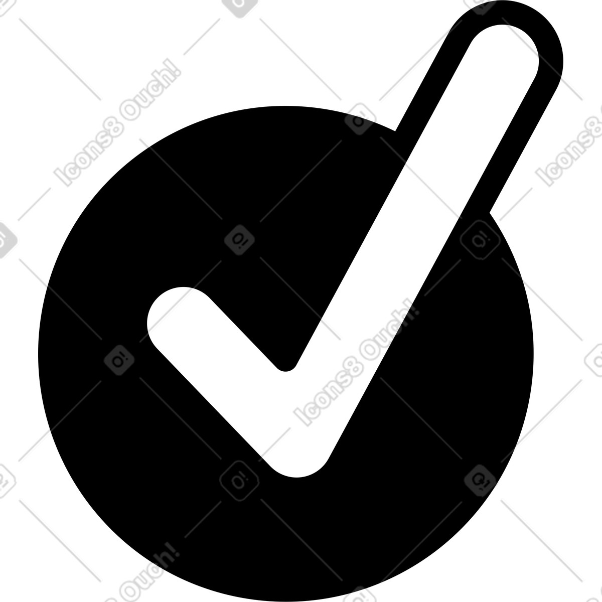 Ilustração de Black checkmark icon em no estilo Weekday para baixar em PNG, SVG