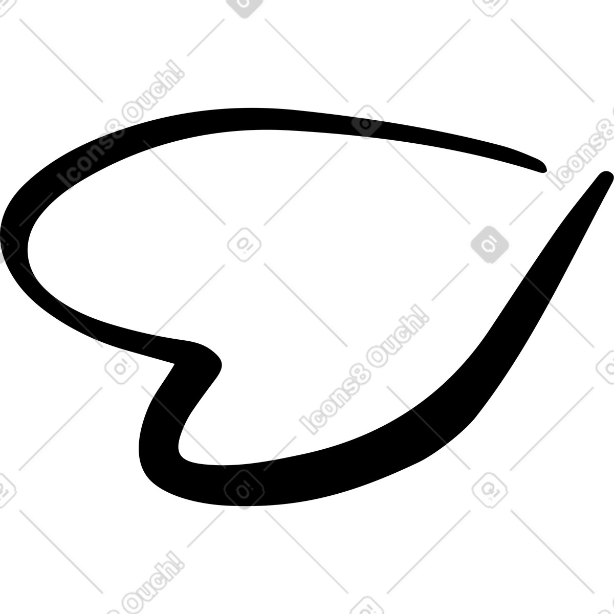 Ilustración Corazón caído en estilo Line a descargar en PNG y SVG