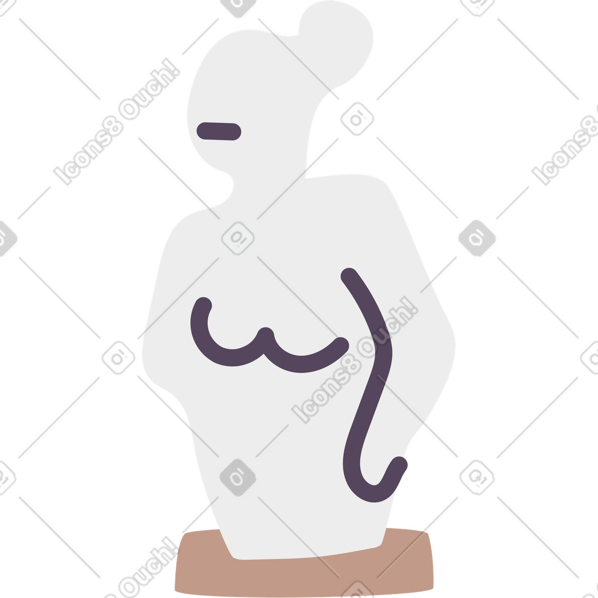 Ilustração de Sad woman statue em no estilo Pluto para baixar em PNG, SVG