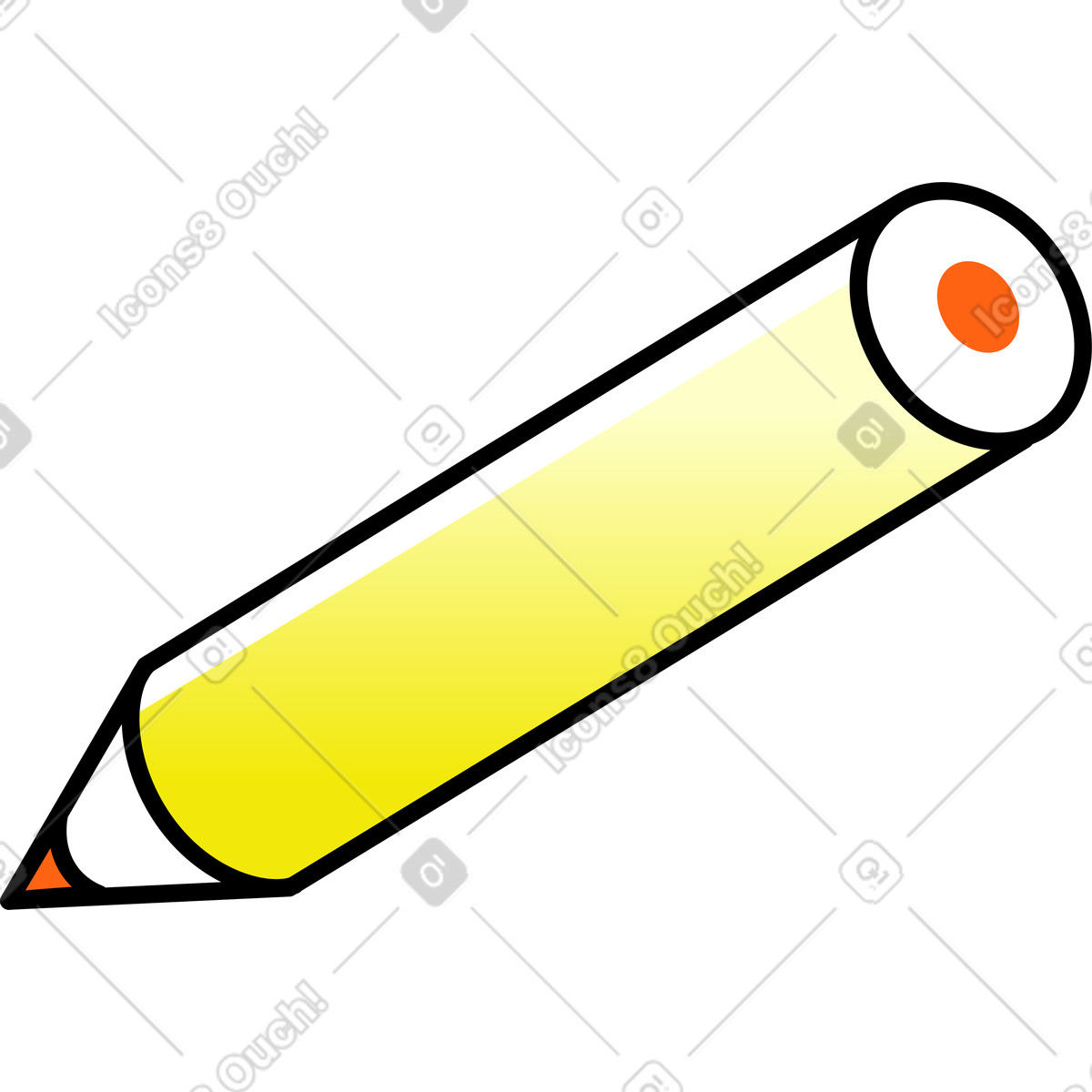 Matita arancione illustrazione in stile Pocus scarica in PNG, SVG