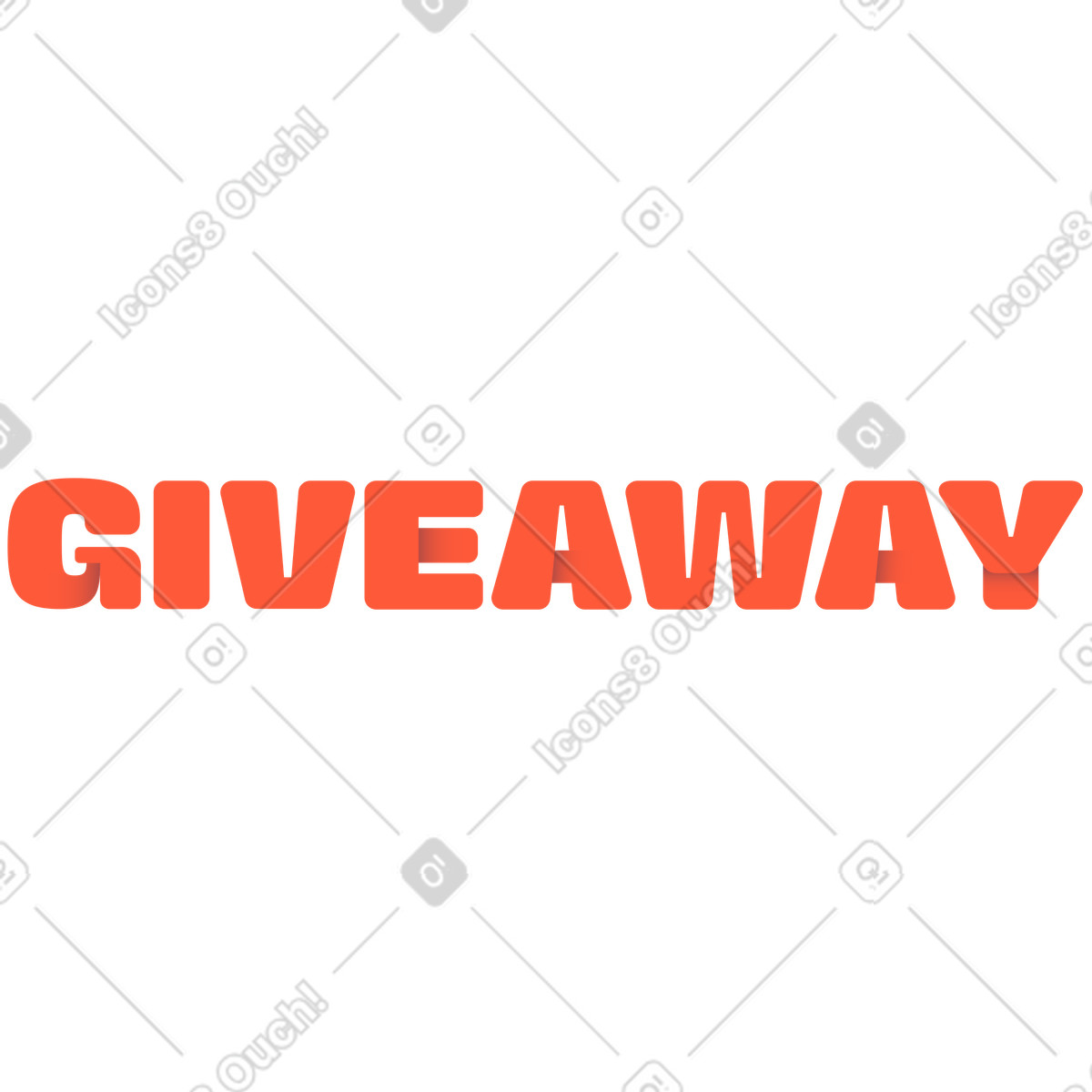 Ilustración Lettering giveaway en estilo Beam a descargar en PNG y SVG