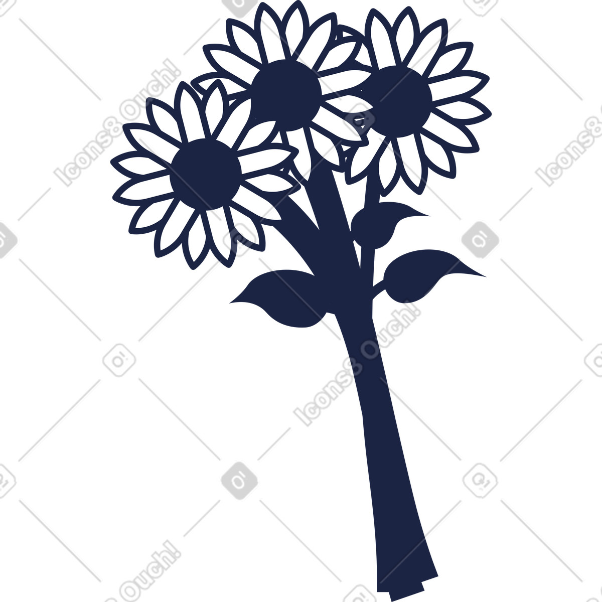 Urban 스타일의 Bouquet of flowers line 일러스트레이션 PNG, SVG 다운로드