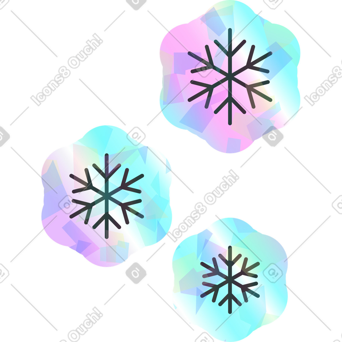 Illustration Plus de neige dans le style Holostickers à télécharger aux formats PNG, SVG