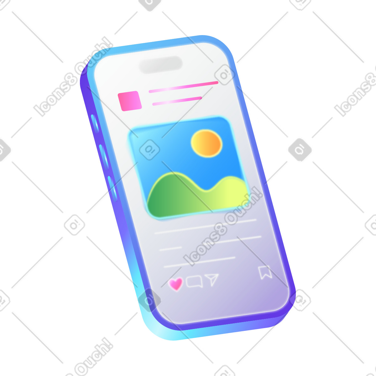 Mobile illustration in PNG, SVG