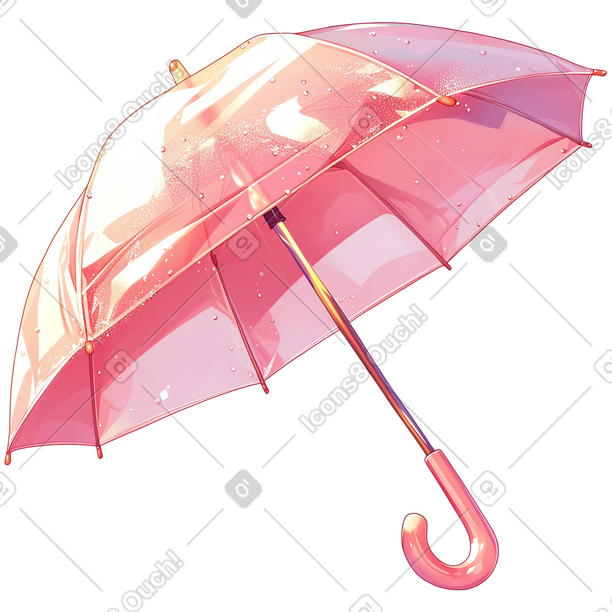 Pink umbrella illustration in Glazy style download in PNG, SVG