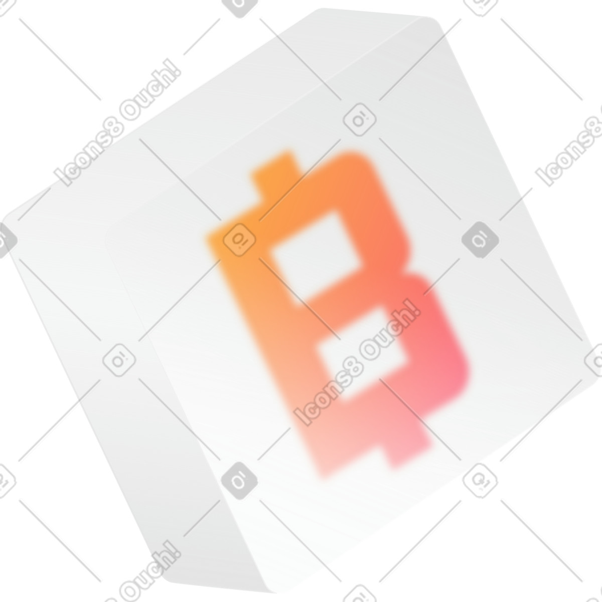 Illustration Cube icône bitcoin dans le style Morphis à télécharger aux formats PNG, SVG