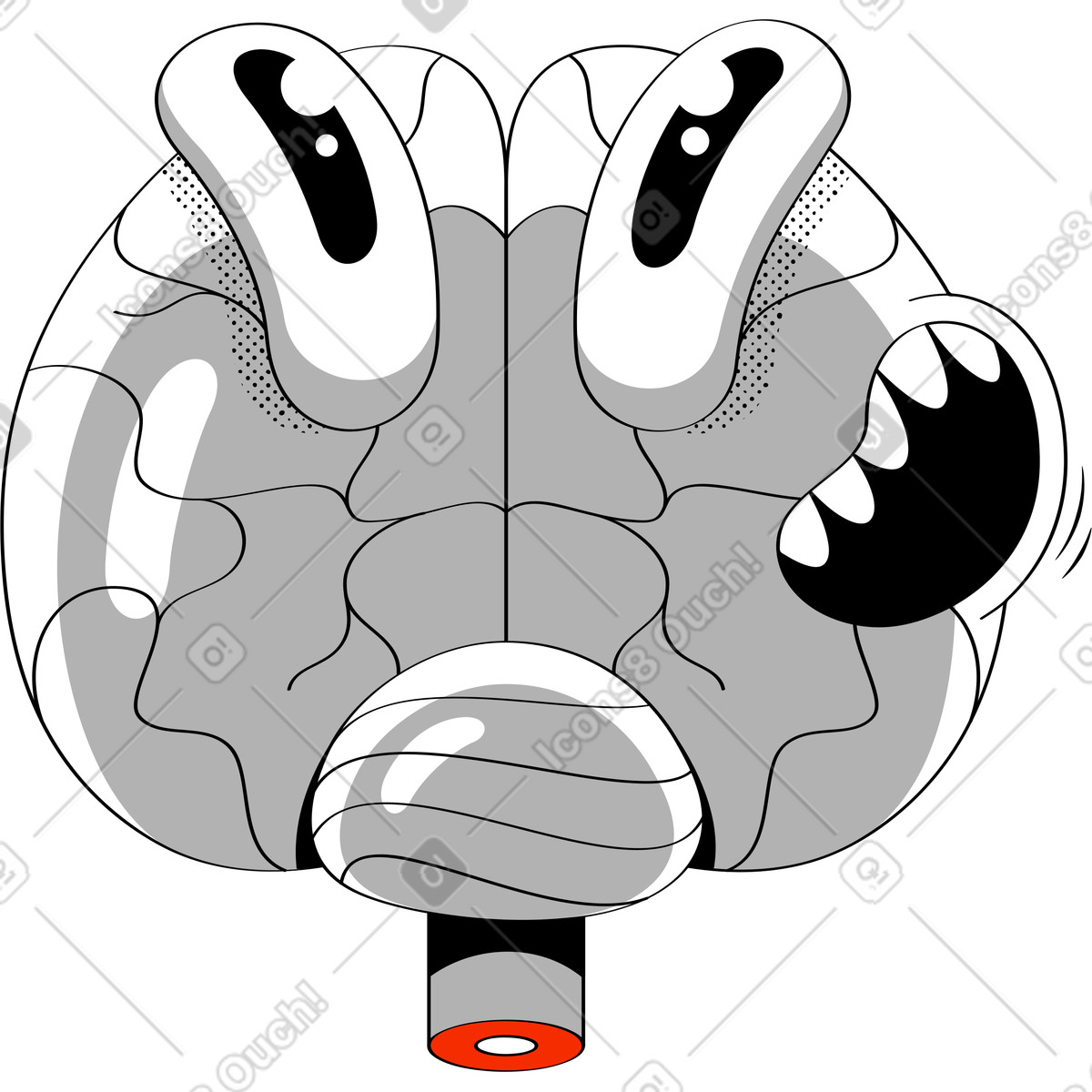 Looney スタイルの Living brain looks up のイラストをPNG、SVG形式でダウンロード