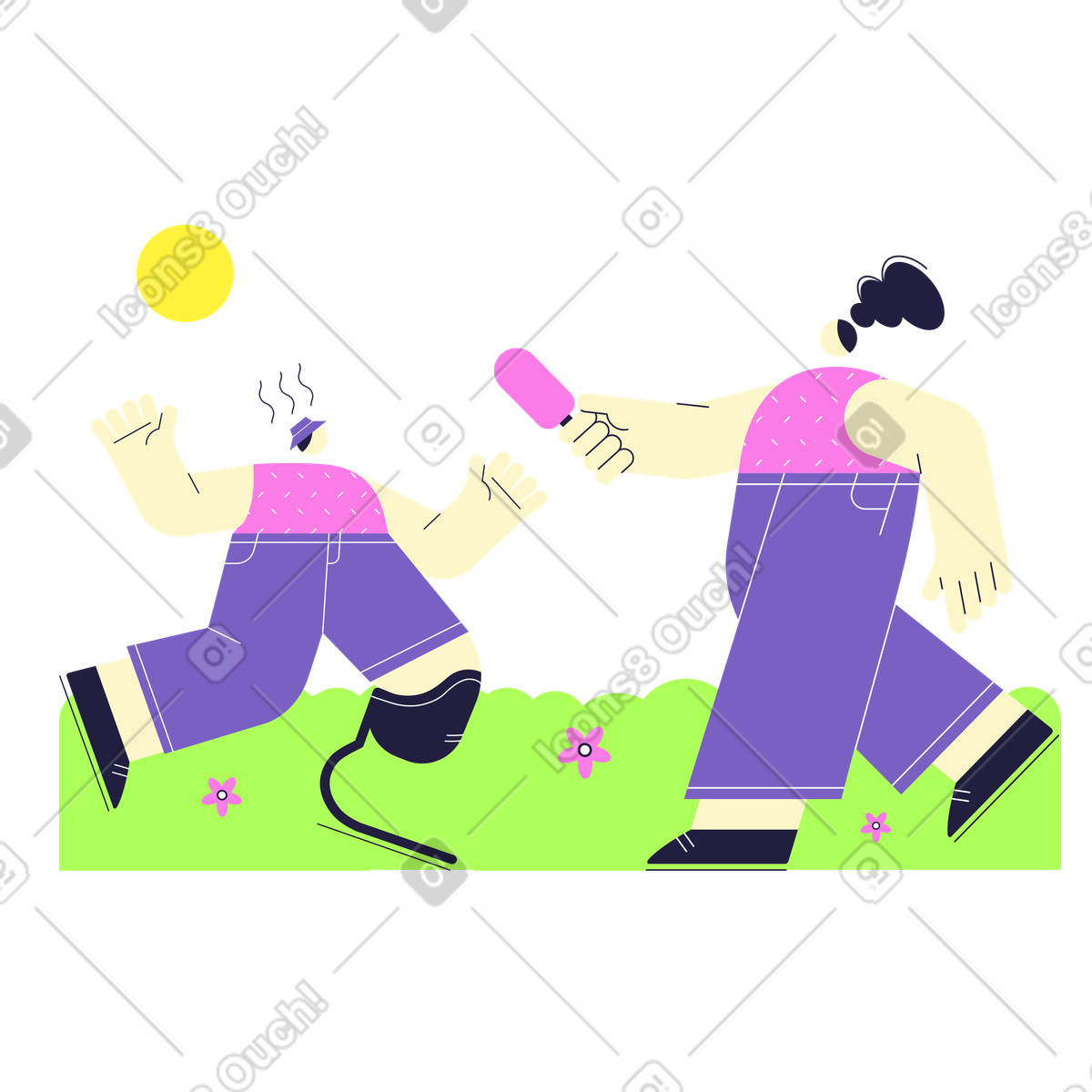 Ein heißer sommertag-Illustration im Mellow-Stil als Download in PNG, SVG