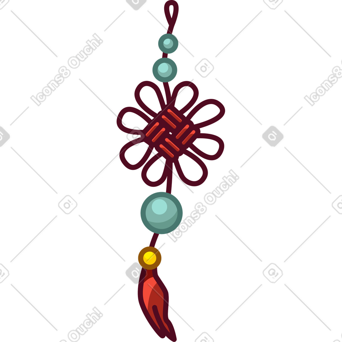 下载 Festicon 风格的 中国结吊坠 插画，支持 PNG、SVG 格式