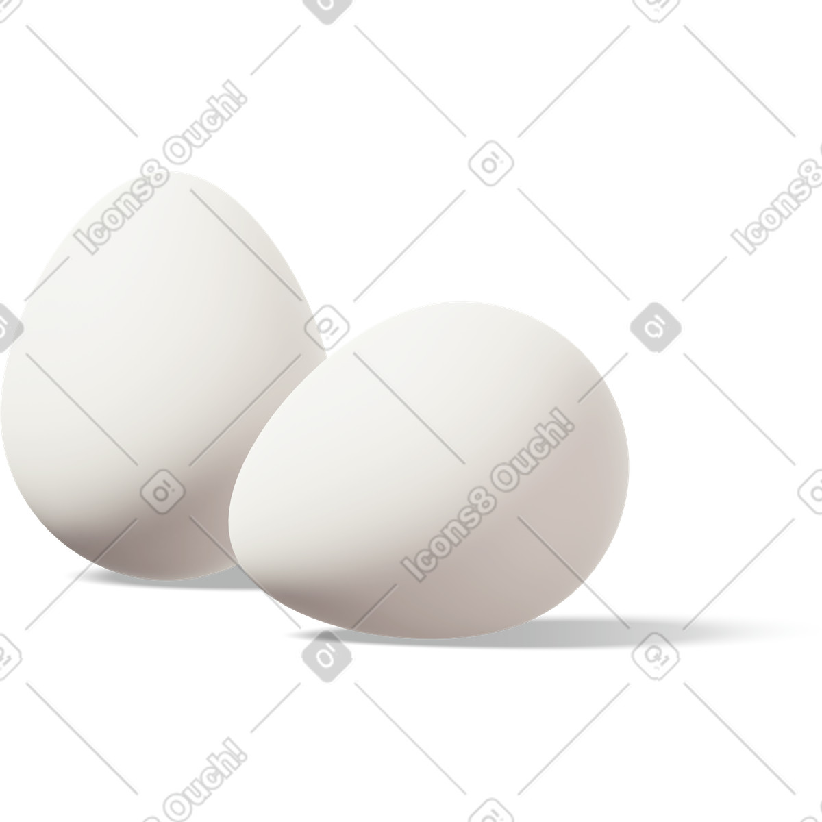 Ilustración Two white eggs en estilo 3D Casual life a descargar en PNG y SVG