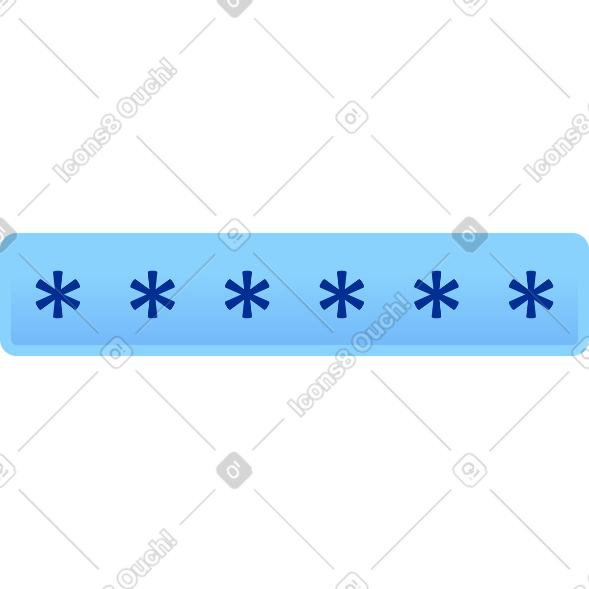 Secure password asterisks illustration in Glossy style download in PNG, SVG