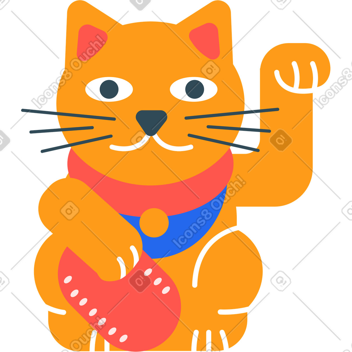 Maneki illustrazione in stile Kingdom scarica in PNG, SVG