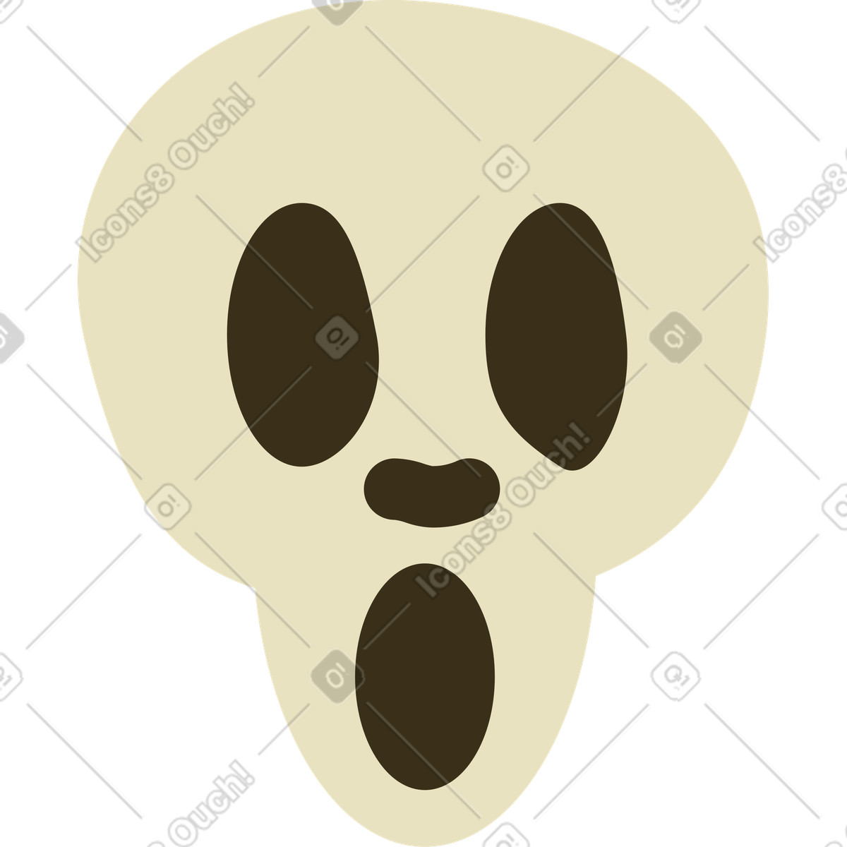 Schädel-Illustration im Arabica-Stil als Download in PNG, SVG