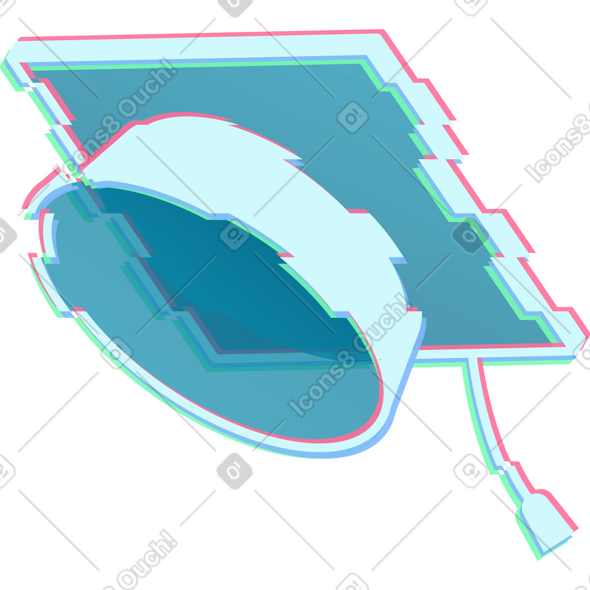 Illustration Chapeau de graduation dans le style Neon à télécharger aux formats PNG, SVG