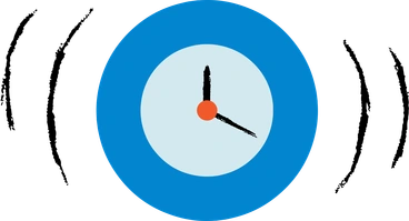 A clock with hour and minute hands - Rush style illustration