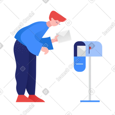 Homme prenant une lettre dans la boîte aux lettres PNG, SVG