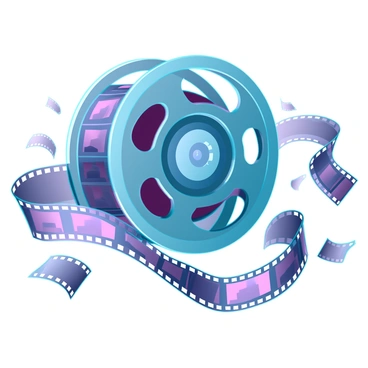 A vintage film reel unwinding, showing intricate details of the metallic spools. The film reel is surrounded by scattered filmstrips, some curling and others straightened out, revealing grainy black-and-white images. Light reflects off the reel’s surface, highlighting its aged texture. The background is softly blurred, emphasizing the film reel and filmstrips as the main focus of the image.