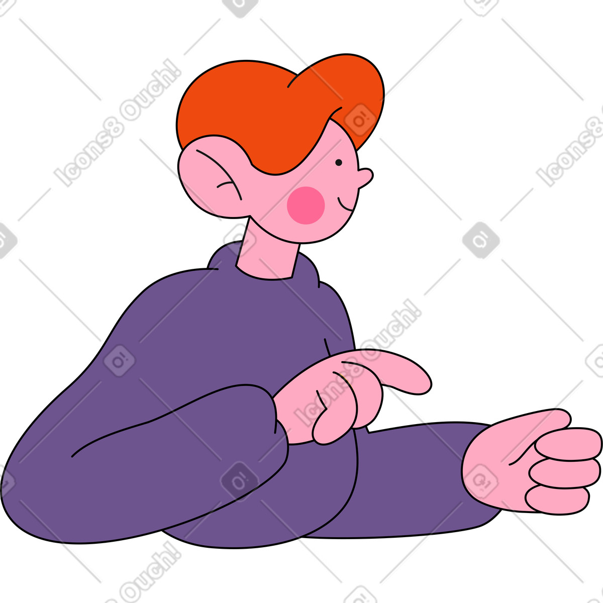 Uomo che tiene qualcosa nelle sue mani illustrazione in stile Bloom scarica in PNG, SVG