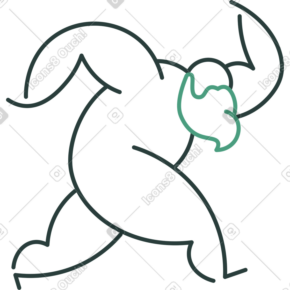 Illustration Grand-père se dépêche dans le style Macaroni à télécharger aux formats PNG, SVG