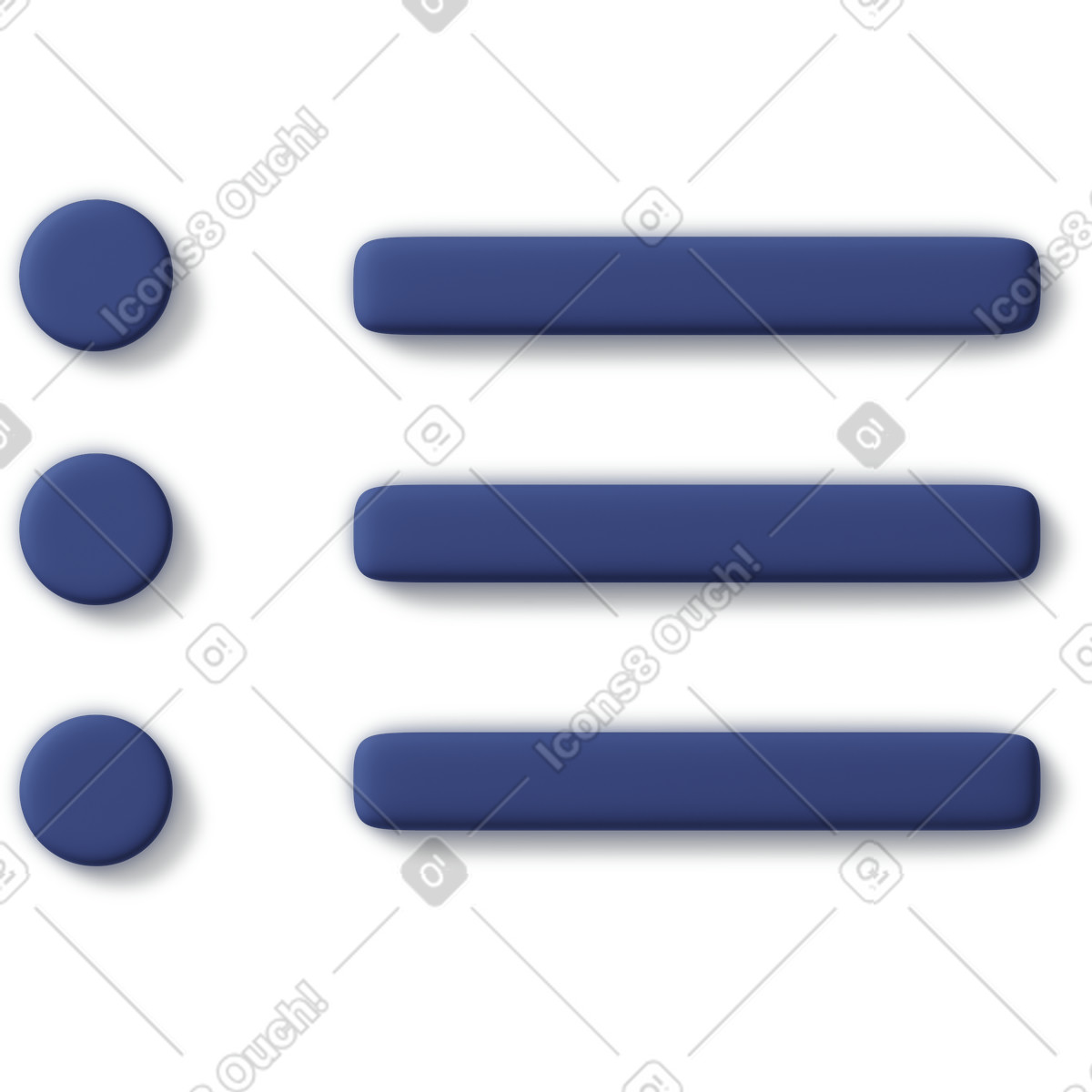 Blue checklist with round items-Illustration im 3D Business-Stil als Download in PNG, SVG