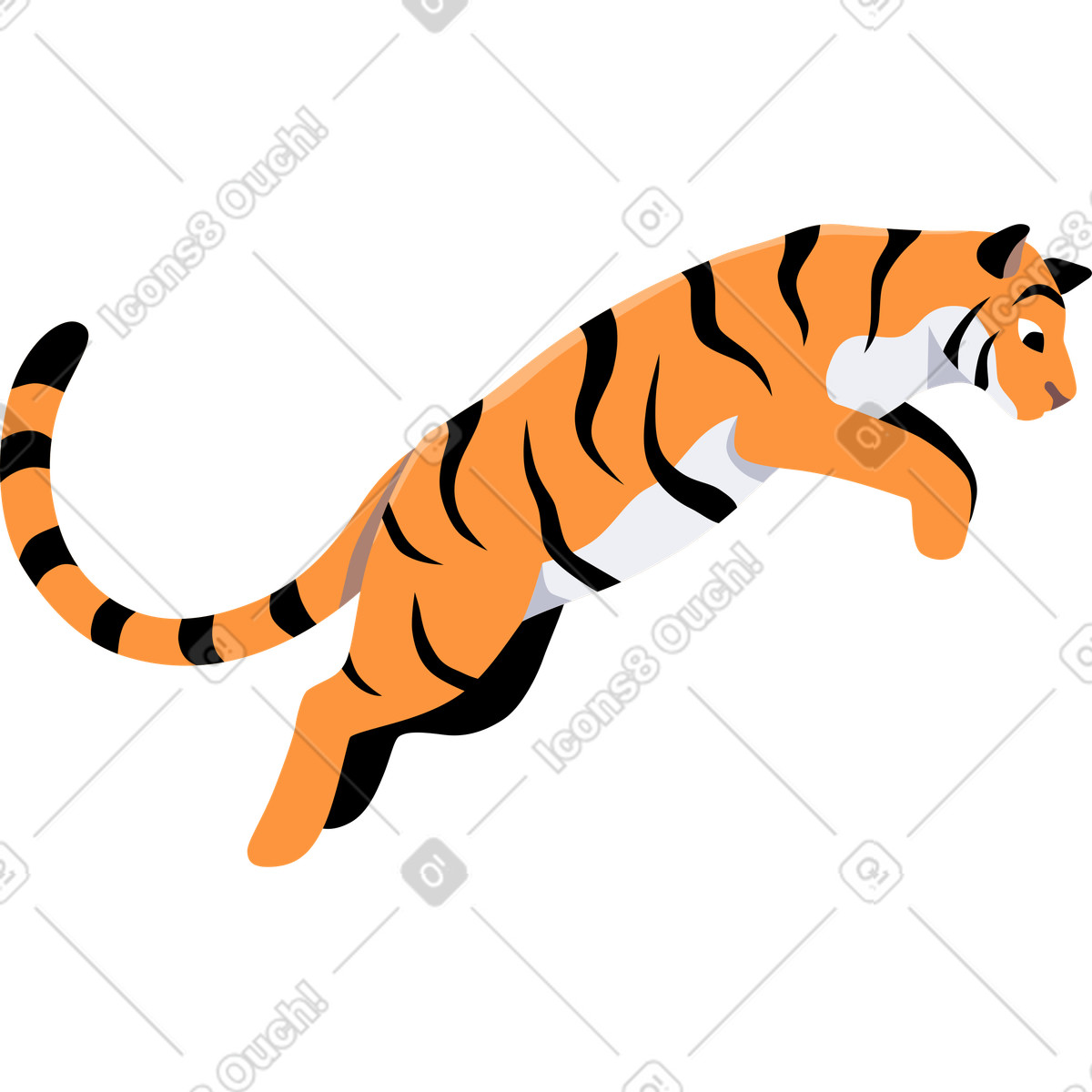 Tigre illustrazione in stile Jaconda scarica in PNG, SVG