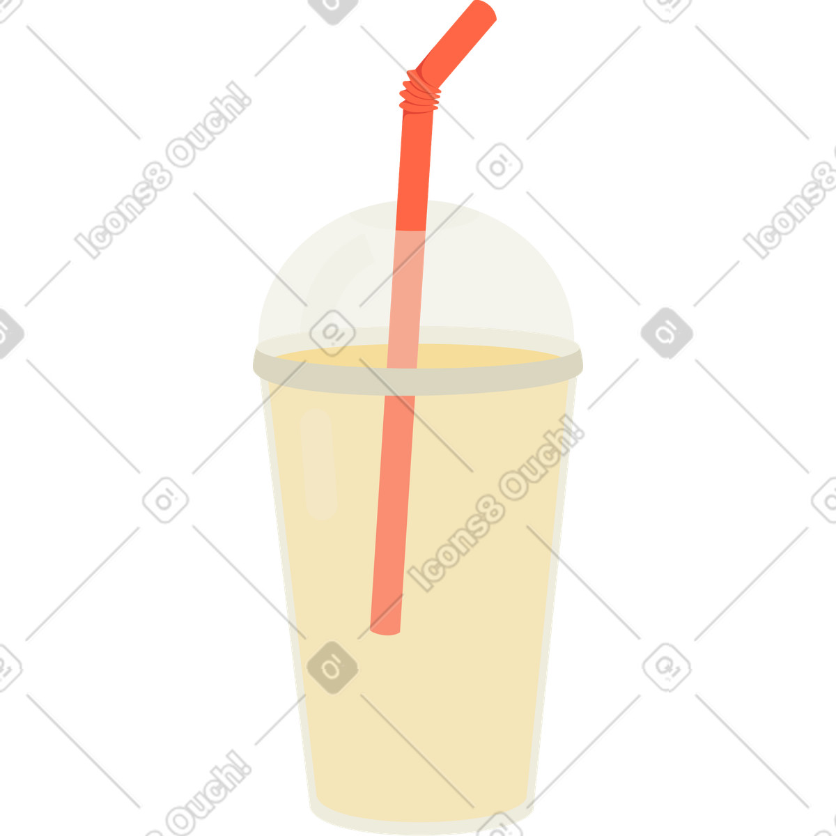 Plastikglas mit smoothie-Illustration im Social-Stil als Download in PNG, SVG