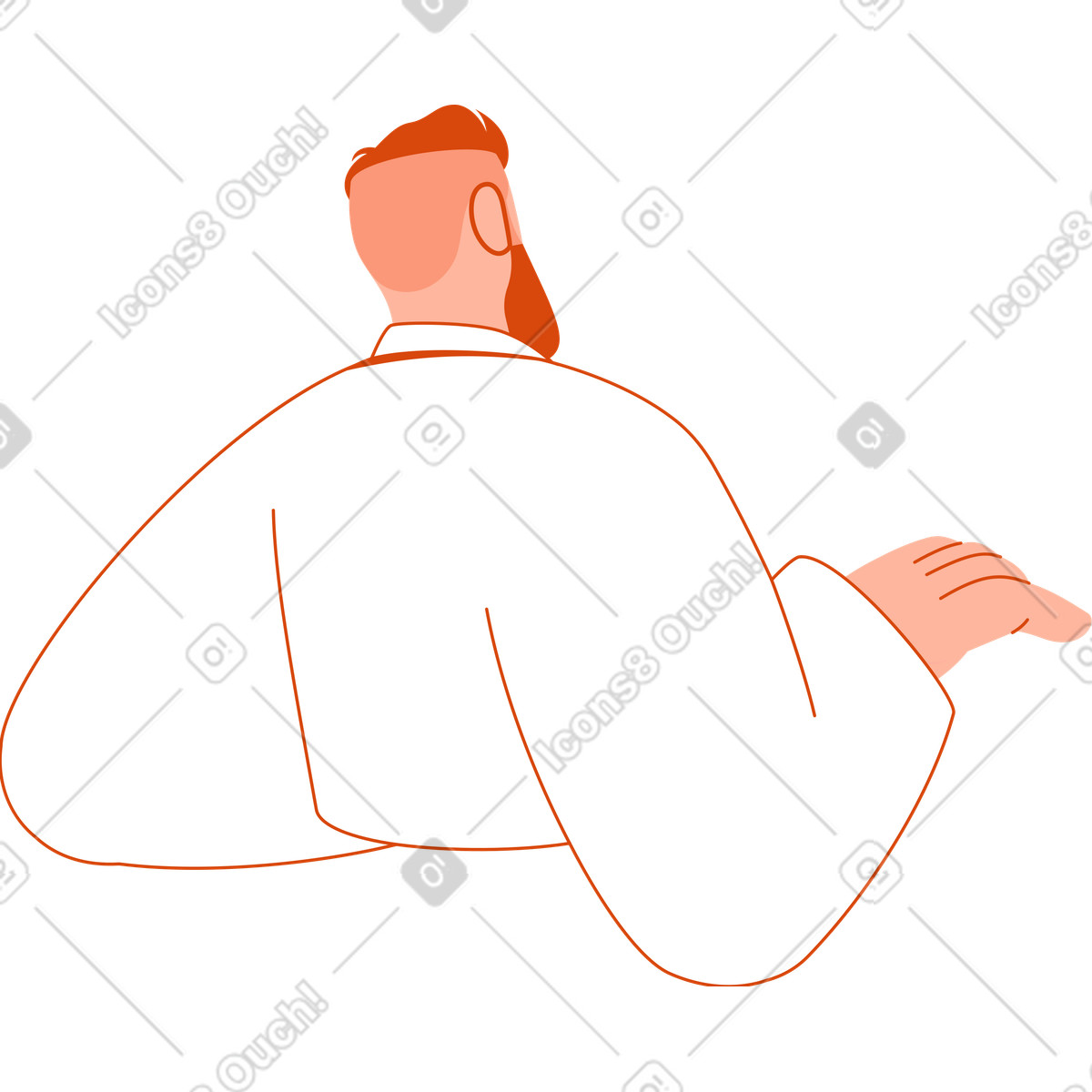 Ilustração de Vista traseira do homem em no estilo Orange para baixar em PNG, SVG