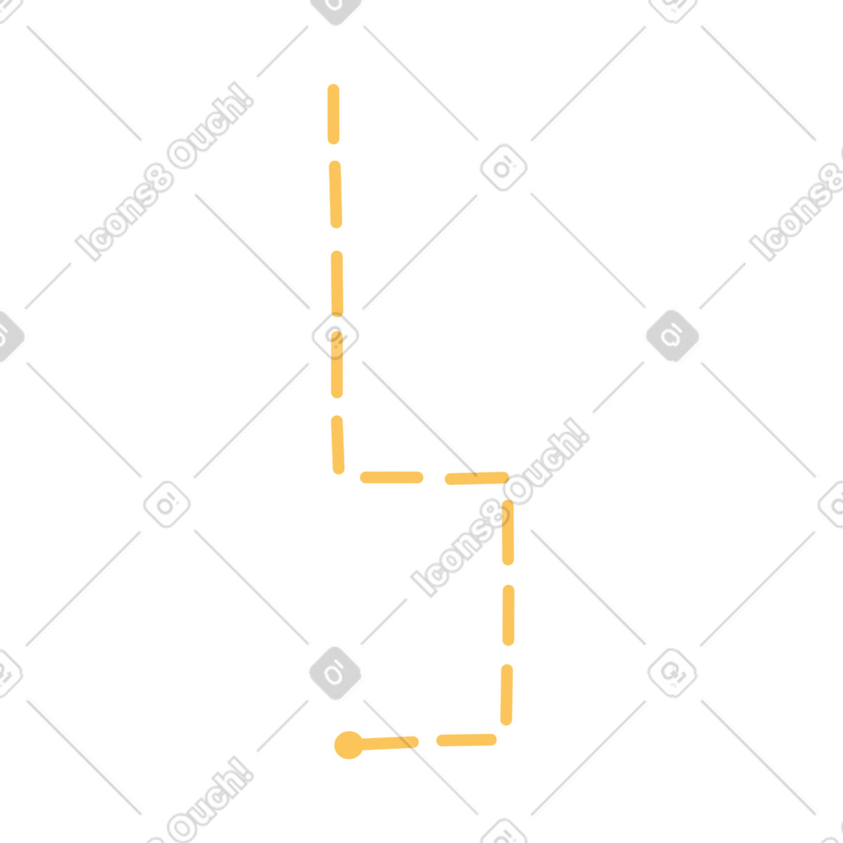 Ilustración Yellow dotted line en estilo Gleam a descargar en PNG y SVG