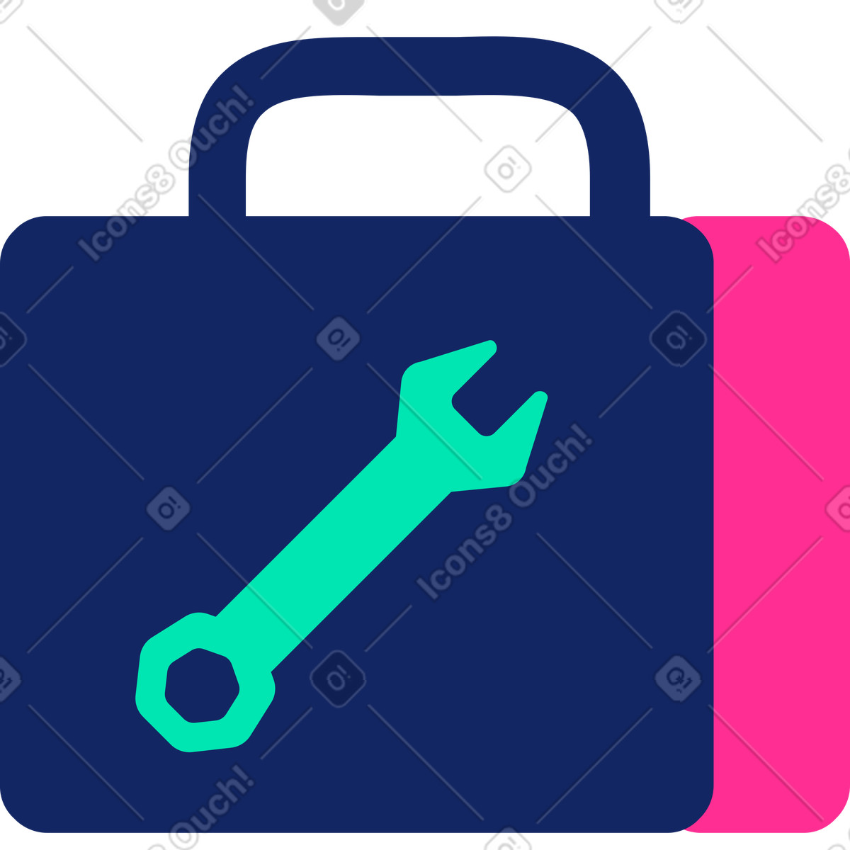 Ilustración Caja de herramientas en estilo Cyborg a descargar en PNG y SVG