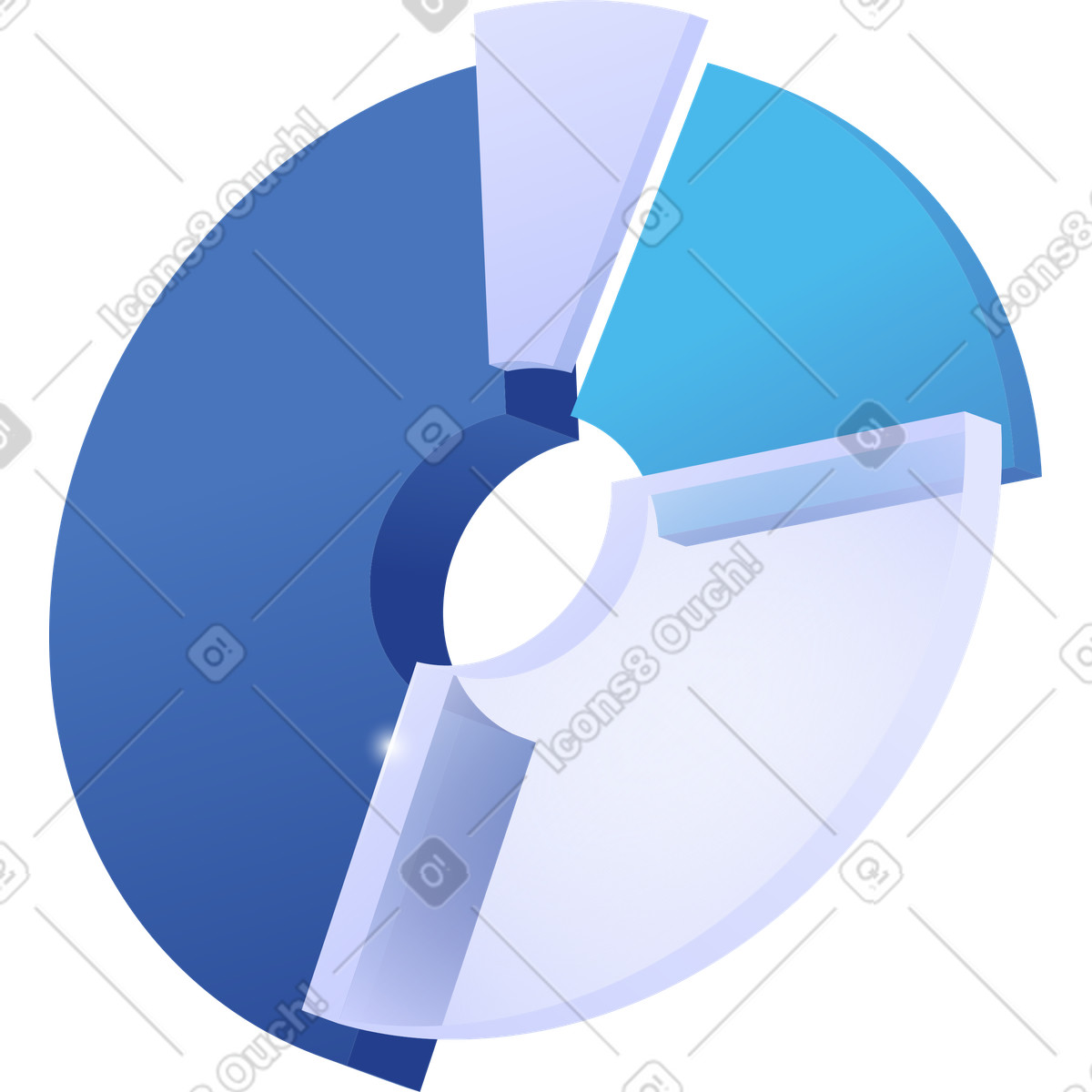Pie chart illustration in PNG, SVG