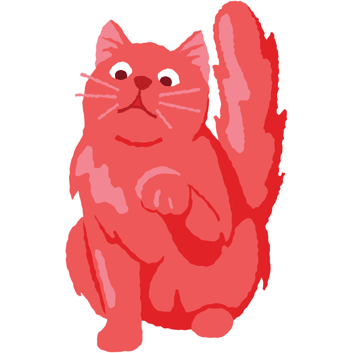Scared cat-Illustration im Cherry-Stil als Download in PNG, SVG