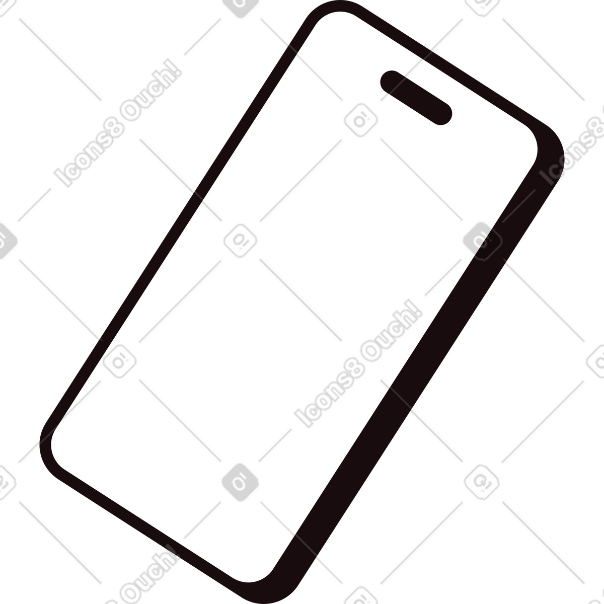 Smartphone illustration clipart with front view device and centered display