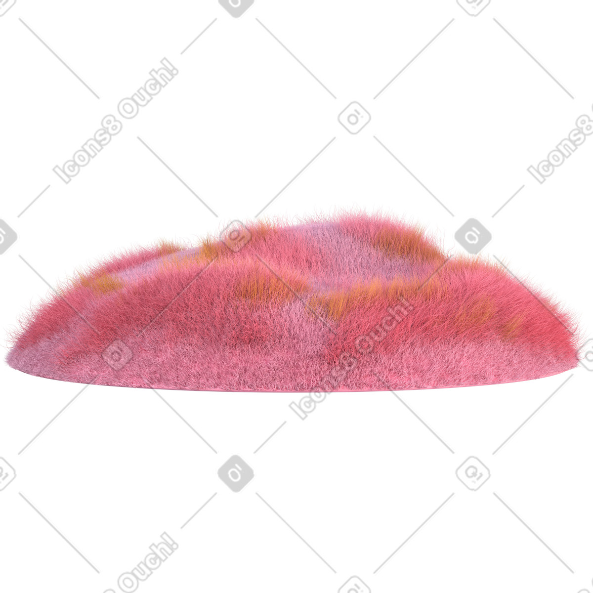 Illustration Île herbeuse rose dans le style 3D Glassy à télécharger aux formats PNG, SVG