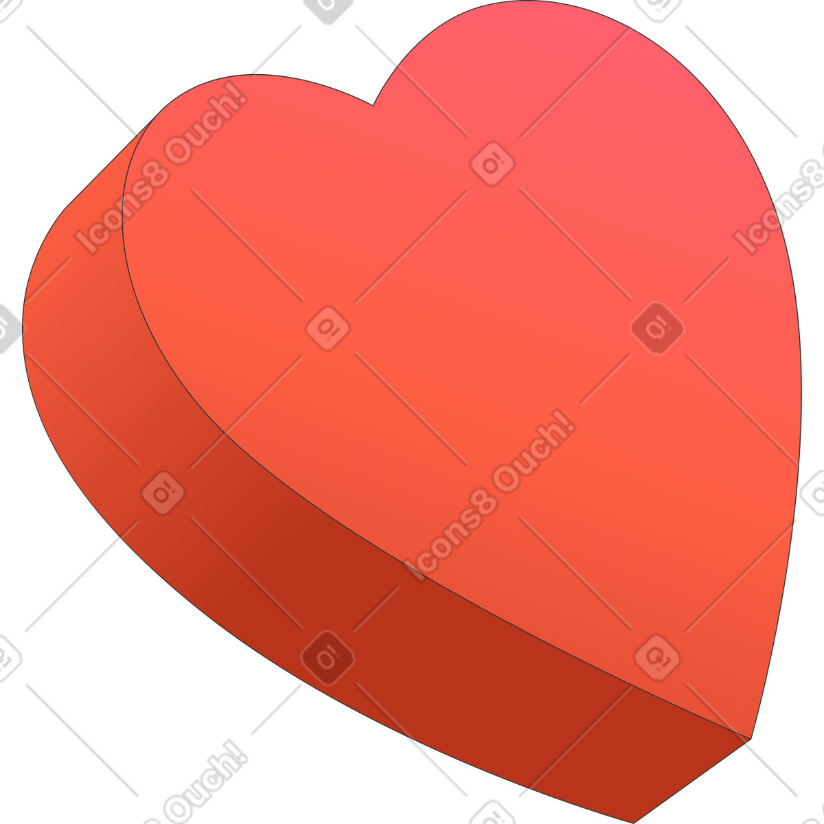 Parte superiore della scatola a forma di cuore illustrazione in stile Kit scarica in PNG, SVG