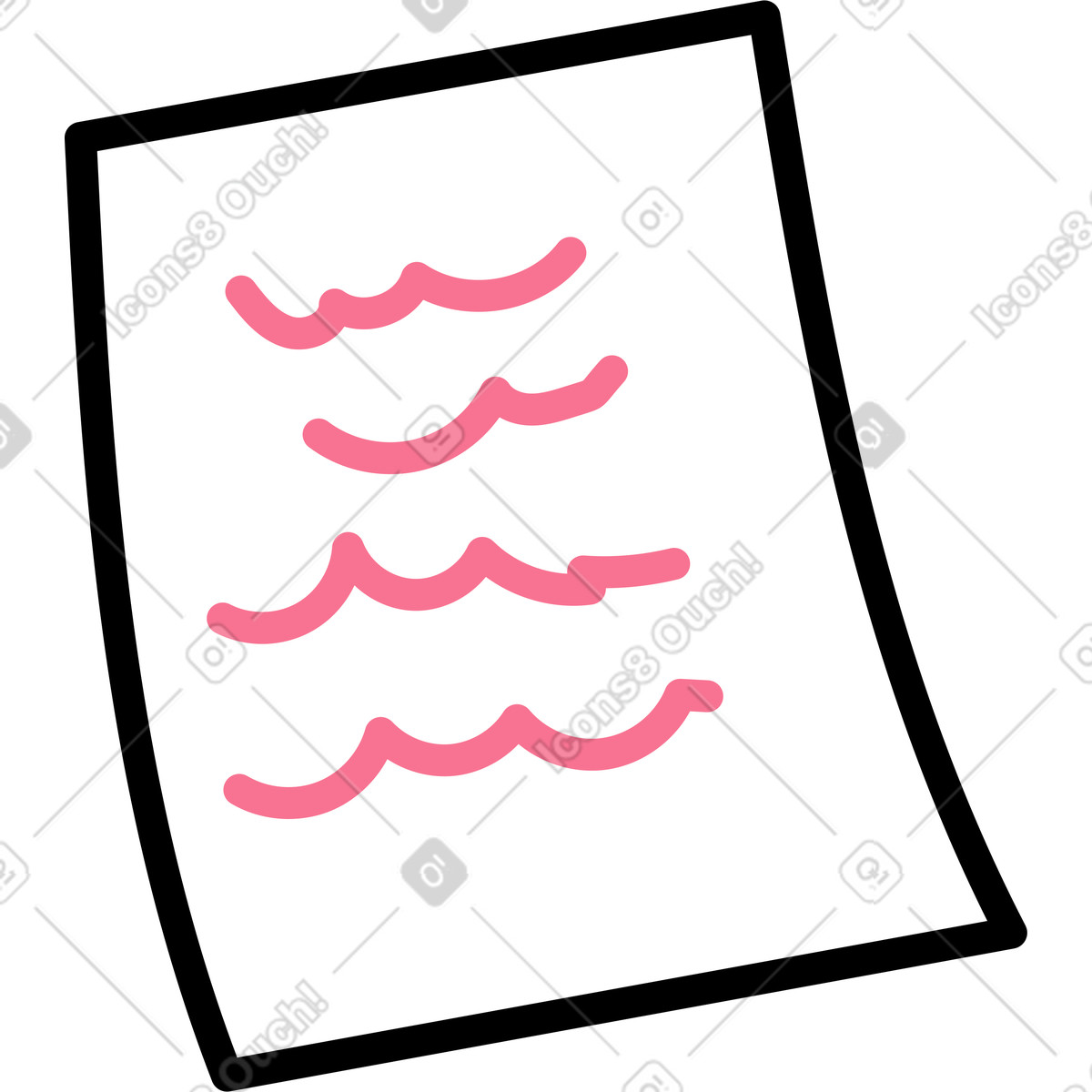 Text sheet illustration in Giggle style download in PNG, SVG