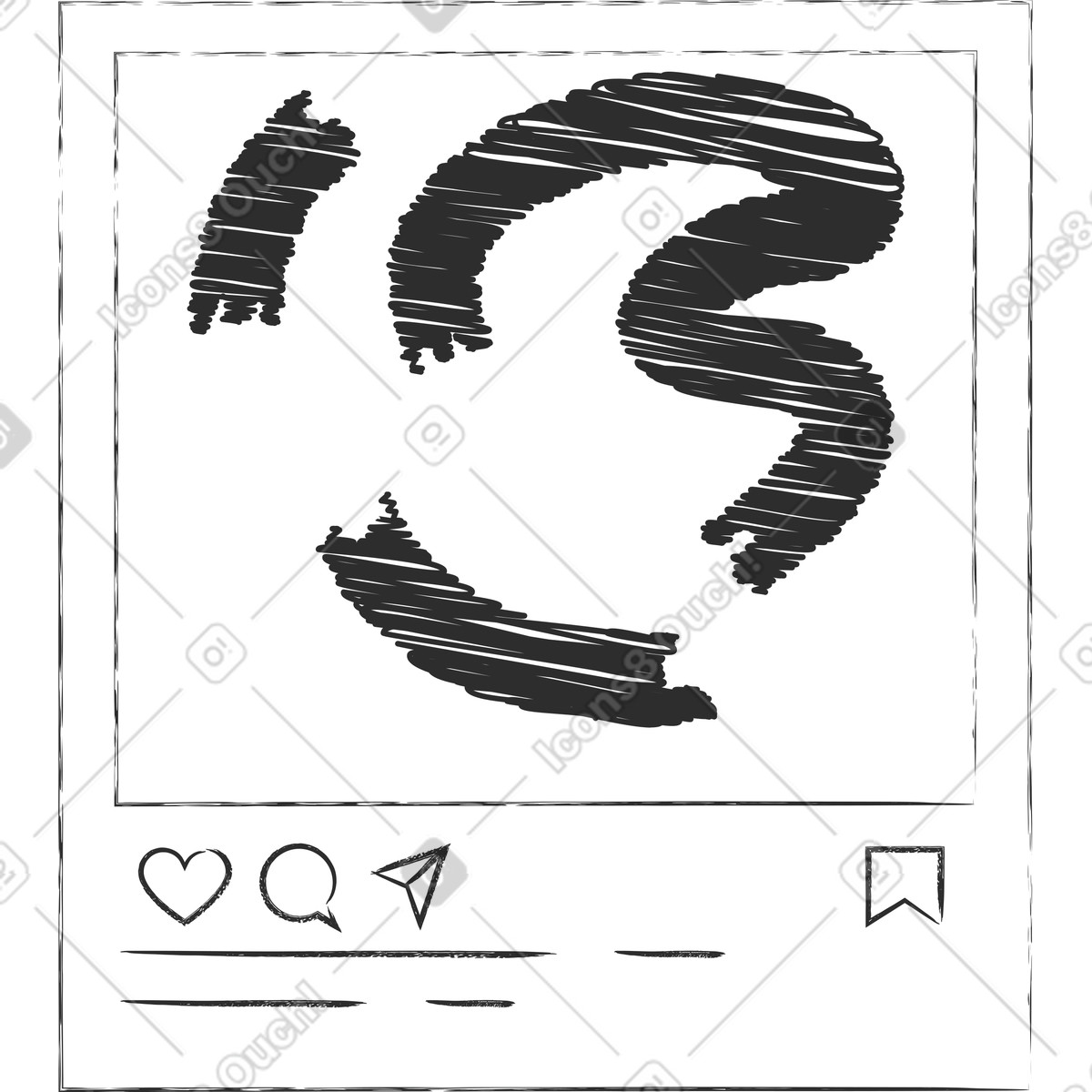 Post sui social media illustrazione in stile Graphite scarica in PNG, SVG