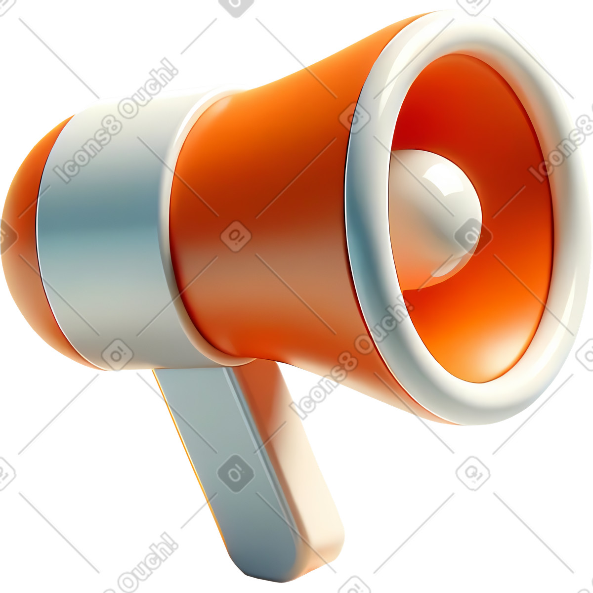 Megaphon-Illustration im 3D Mini-Stil als Download in PNG, SVG