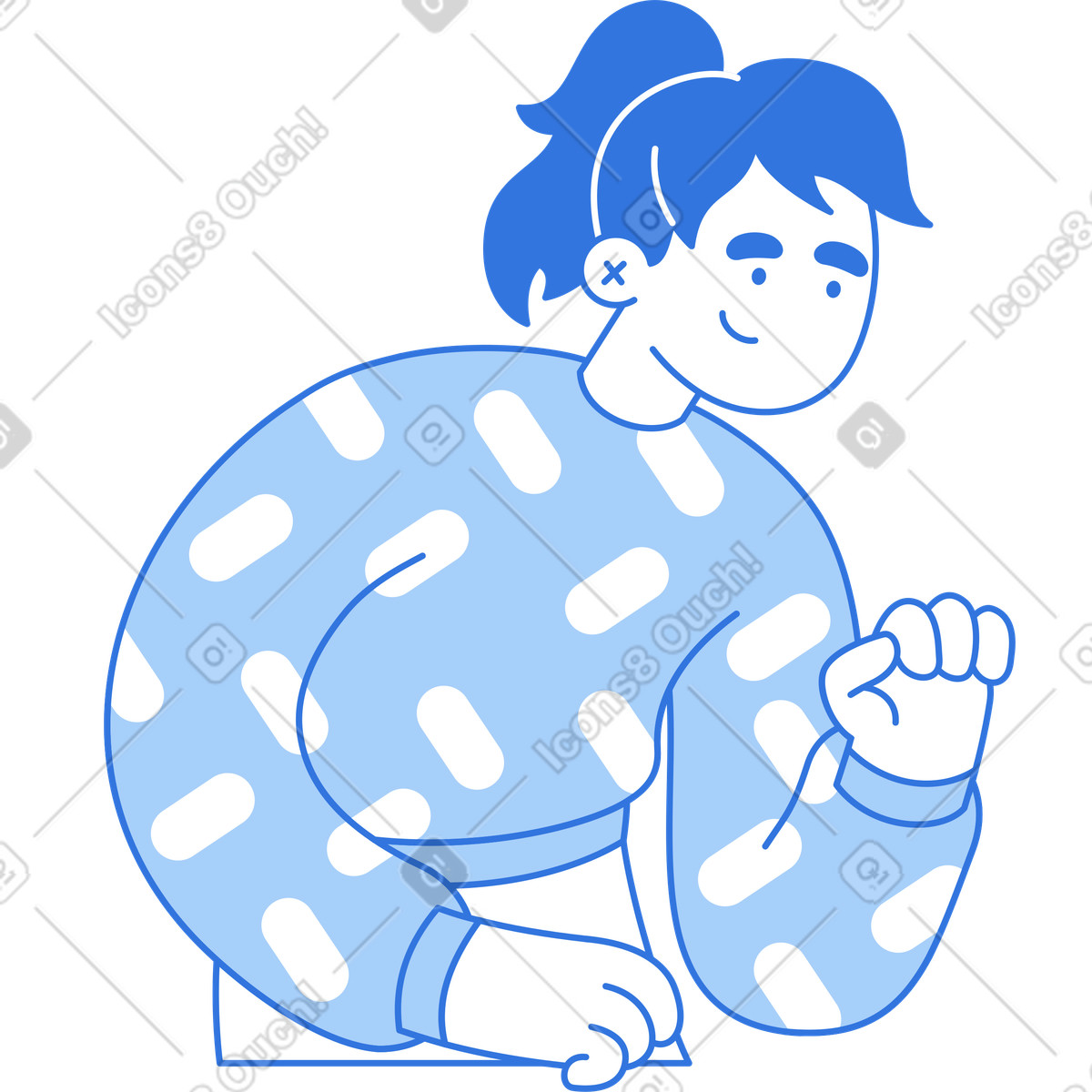 下载 Sky 风格的 女人拿着东西 插画，支持 PNG、SVG 格式