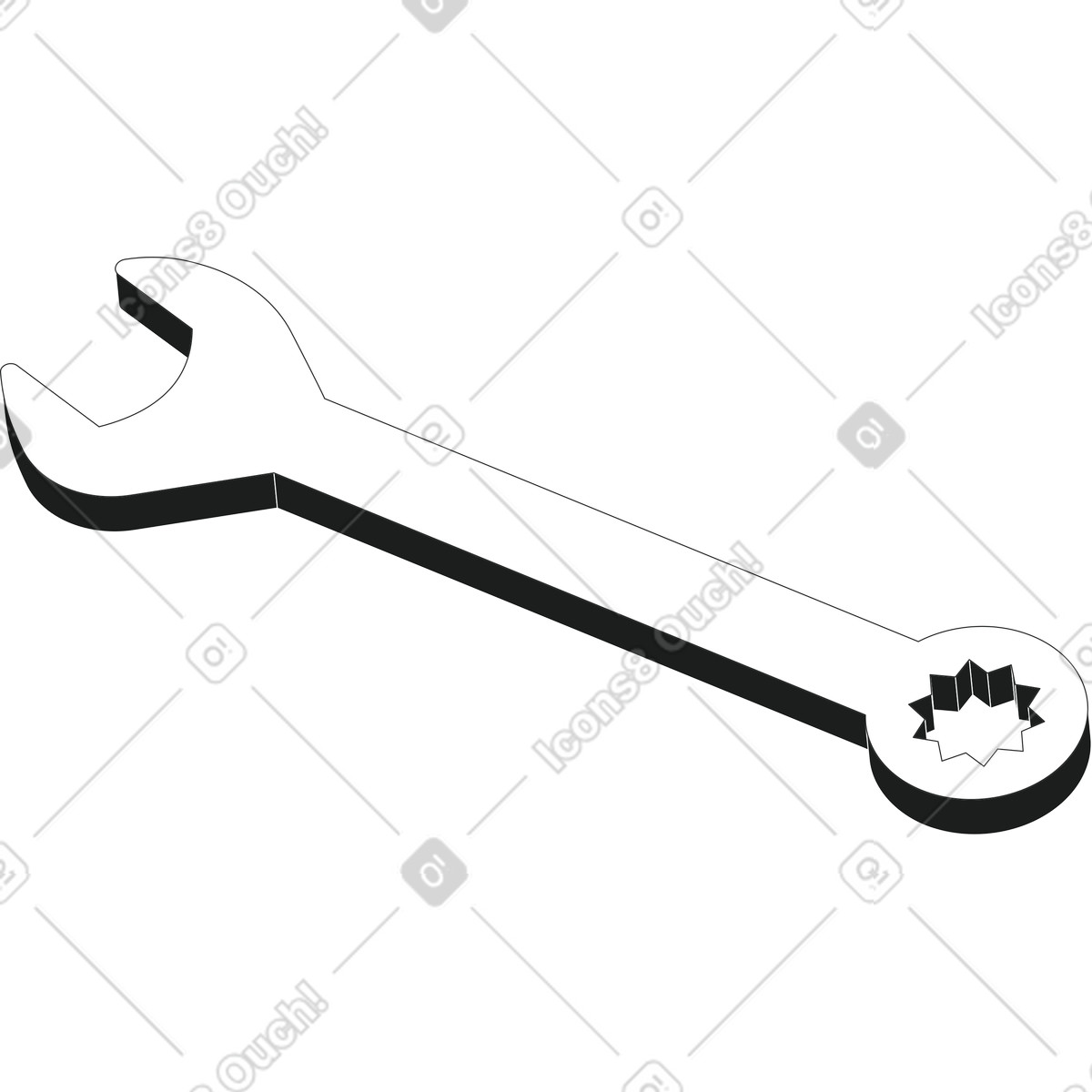 Strict 스타일의 렌치 일러스트레이션 PNG, SVG 다운로드