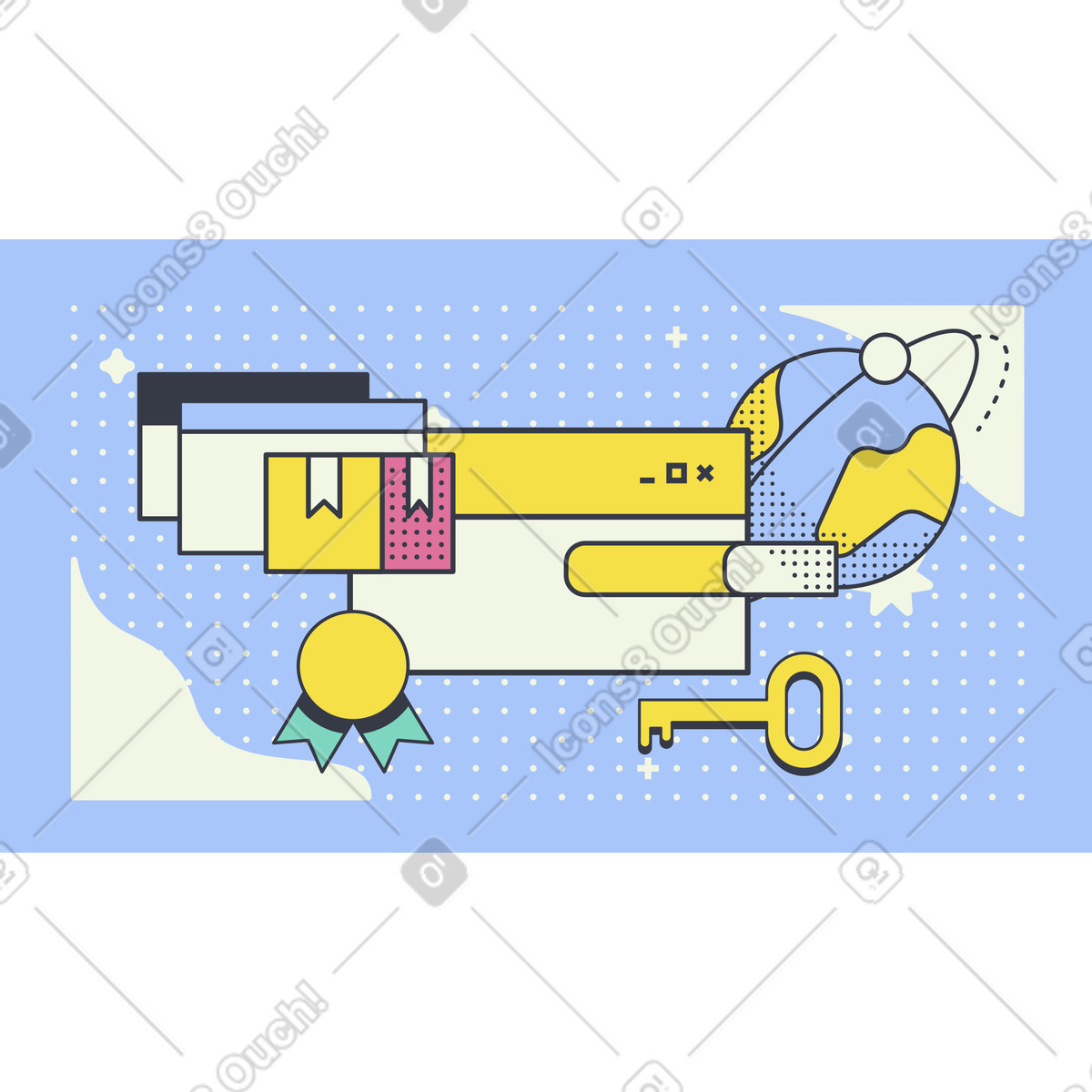 Reliable web access to information illustration in PNG, SVG