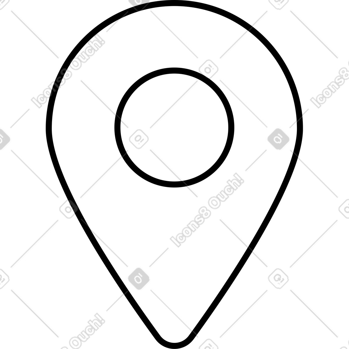 Geotag outline illustration in Azure style download in PNG, SVG
