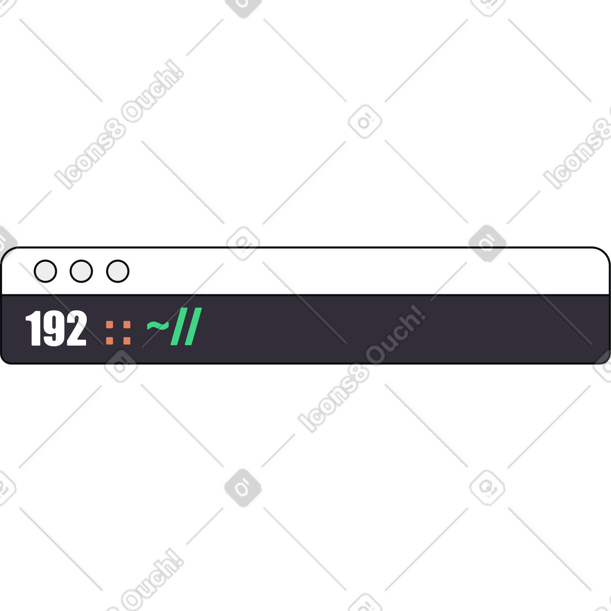 Terminal command line interface illustration in PNG, SVG