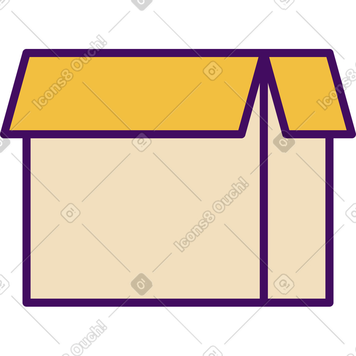 Ilustración Caja de carton abierta en estilo Simplistic a descargar en PNG y SVG