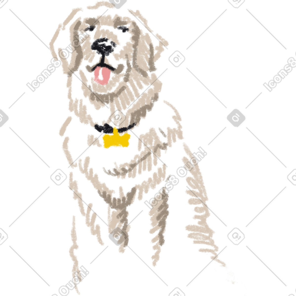 Sketchbook 스타일의 Dog 일러스트레이션 PNG, SVG 다운로드
