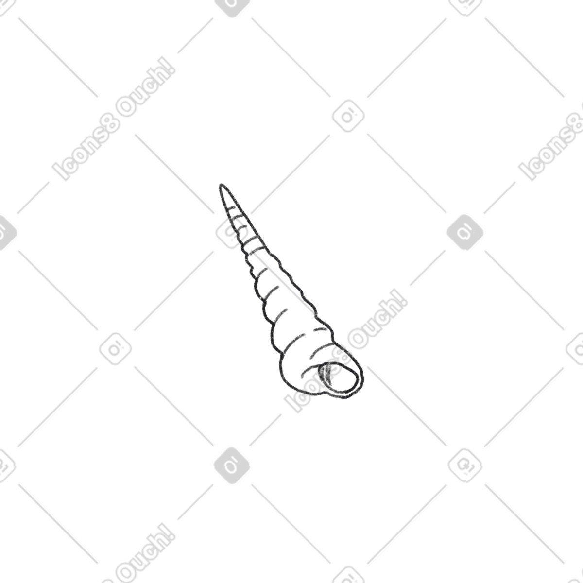 Long shell illustration in Moments style download in PNG, SVG