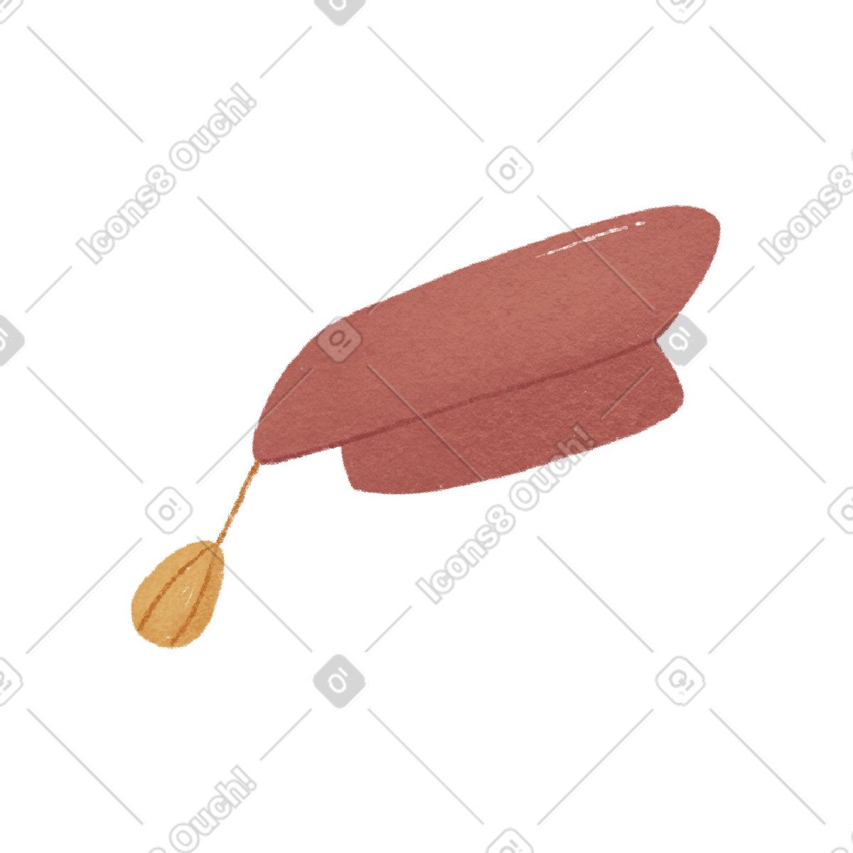 Ilustração de Chapéu pós-graduação em no estilo Woolly para baixar em PNG, SVG